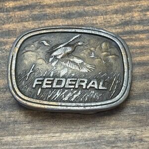 Vintage Federal Ammunition Duck Hunting Belt Buckle Indiana Metal Craft Mens